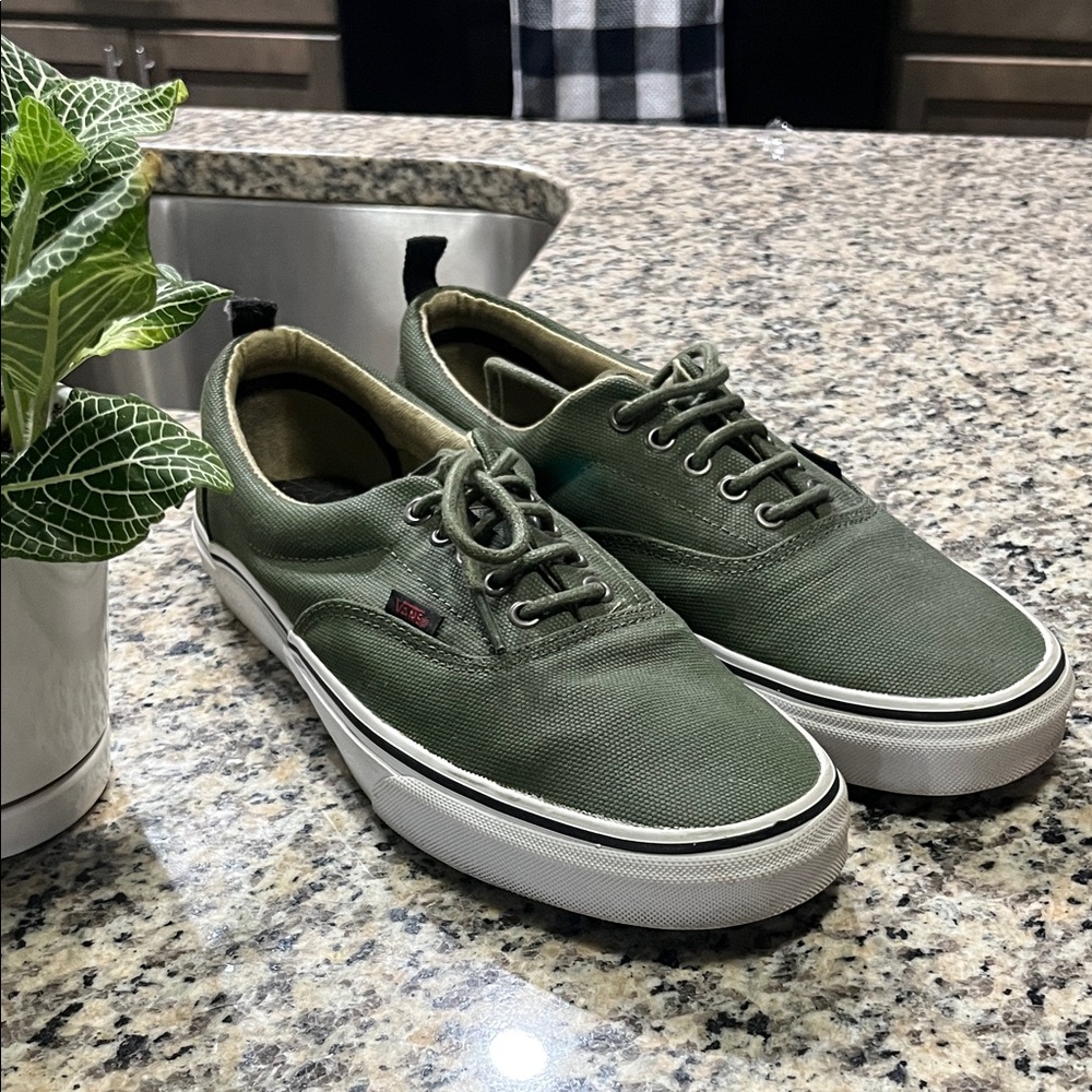 Vans Olive Green Canvas Men's Sneakers